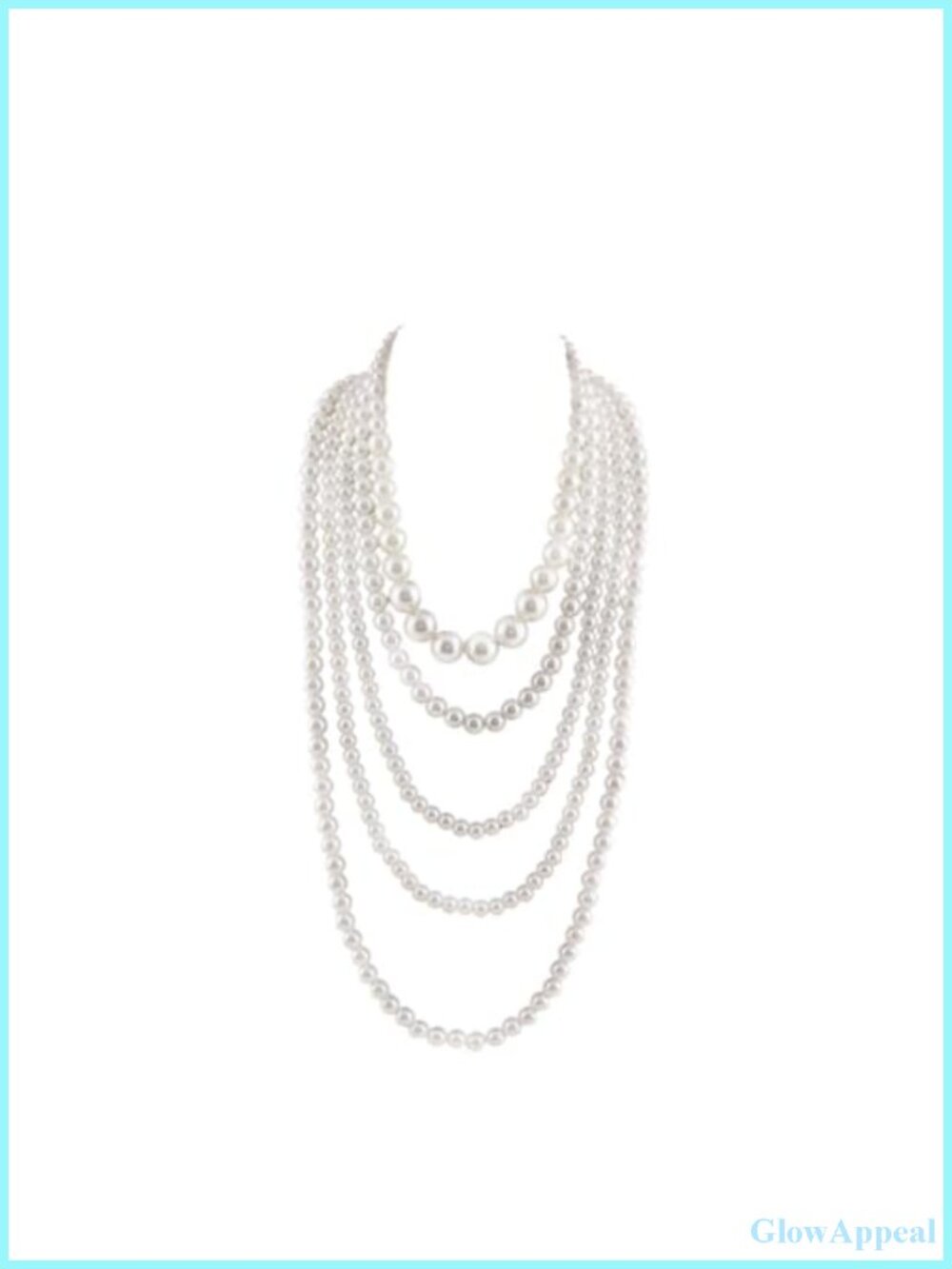Multilayer Simulated Pearl Strand Necklace Lobster Clasp Women Fashion Jewelry